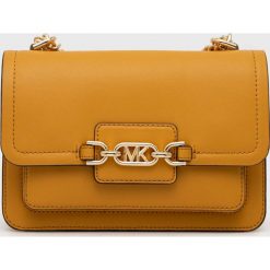 MICHAEL Michael Kors torebka skórzana kolor pomarańczowy. Brązowe listonoszki MICHAEL Michael Kors, bez wzorów, bez dodatków. W wyprzedaży za 1,229.90 zł.
