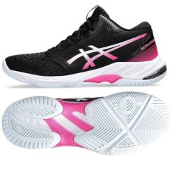 Buty Asics Netburner Ballistic Ff Mt 3 W 1052A070-003 czarne czarne. Czarne buty treningowe bez wzorów, z gumy, bez zapięcia, do siatkówki. W wyprzedaży za 685.33 zł.