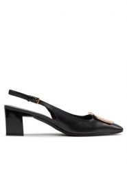Tory Burch Sandały 156479 Czarny. Czarne sandały Tory Burch, bez wzorów, ze skóry, bez obcasa, na słupku, bez zapięcia. Za 2,069.00 zł.