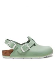 Birkenstock Sandały Tokio Pro Le 1026221 Zielony. Zielone sandały Birkenstock, bez wzorów, ze skóry, bez obcasa, na płaskiej podeszwie, bez zapięcia. Za 619.99 zł.