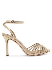 LAUREN RALPH LAUREN Sandały 802P15739001 Złoty. Żółte sandały Lauren Ralph Lauren, bez wzorów, ze skóry, bez obcasa, na szpilce, bez zapięcia. Za 769.99 zł.