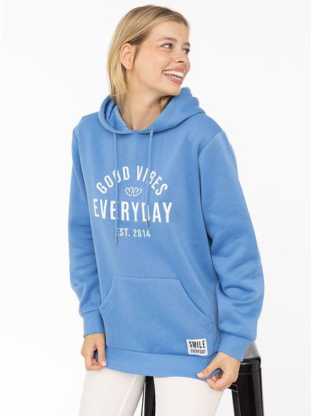 Zwillingsherz Bluza "Everyday" w kolorze błękitnym rozmiar: S/M. Niebieskie bluzy z kapturem Zwillingsherz, m, bez wzorów, z kapturem. Za 130.99 zł.