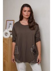 Curvy Lady Tunika w kolorze brązowym rozmiar: 40/42. Brązowe tuniki Curvy Lady, bez wzorów, z bawełny, klasyczne, bez kołnierzyka, bez ramiączek. Za 109.78 zł.