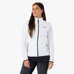 Bluza polarowa turystyka damska Swedemount Stryn Fleece szybkoschnąca. Białe bluzy z kapturem SWEDEMOUNT, xl, bez wzorów, z materiału, bez kaptura, narciarskie. Za 152.99 zł.