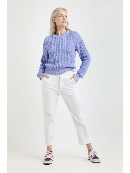 Josephine & Co Sweter "Jim" w kolorze fioletowym rozmiar: L. Różowe swetry Josephine & Co, l, bez wzorów, ze splotem, bez ramiączek. Za 257.92 zł.