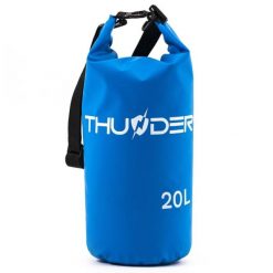 Worek plecak wodoodporny, torba wodoszczelna na kajak, SUP 20L. Niebieskie torby sportowe THUNDER, bez wzorów, z materiału, na ramię. Za 40.00 zł.