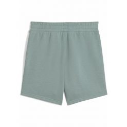 Damskie szorty z wysokim stanem ESS SCRIPT 5" PUMA Green Moon. Zielone szorty Puma, bez wzorów. Za 149.00 zł.