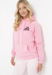 Różowa Bluza z Kapturem i Nadrukiem Masunes. Czerwone bluzy z kapturem Born2be, xl, bez wzorów, z polaru, z kapturem. Za 39.99 zł.