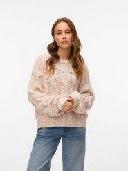 Vero Moda Sweter w kolorze beżowym rozmiar: M. Brązowe swetry Vero Moda, m, bez wzorów, z wełny, bez ramiączek. Za 184.46 zł.