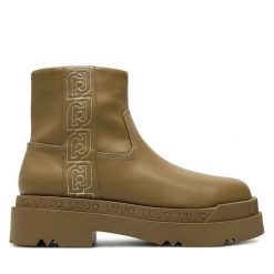 Botki Liu Jo. Brązowe botki Liu Jo, bez wzorów, bez obcasa, na płaskiej podeszwie, bez zapięcia. Za 519.99 zł.
