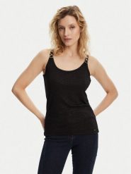 Morgan Top 251-DIDOA Czarny Slim Fit. Czarne topy Morgan, m, bez wzorów, z wiskozy, bez kołnierzyka, bez ramiączek. Za 99.99 zł.