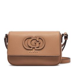 Torebka Guess. Brązowe listonoszki Guess, z aplikacjami, bez dodatków. Za 584.99 zł.