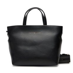 Torebka Tommy Hilfiger. Czarne torebki klasyczne Tommy Hilfiger, bez wzorów, klasyczne, bez dodatków. Za 459.99 zł.