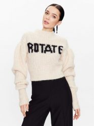 ROTATE Sweter Knit Puff Sleeve RT2287 Écru Regular Fit. Swetry ROTATE, bez wzorów, z syntetyku, bez ramiączek. Za 709.99 zł.