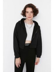 Trendyol Bluza w kolorze czarnym rozmiar: S. Czarne bluzy Trendyol, s, bez wzorów, bez ramiączek, bez kaptura. Za 52.99 zł.