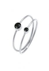 Elli Damski zestaw filigran z kryształami czarny w srebrze próby 925 Sterling Silver Pierścionki 1 ct. Czarne pierścionki Elli, z kryształem, srebrne. Za 248.99 zł.