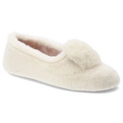 Białe Kapcie Macarena Wsuwane Ocieplane Obuwie Damskie. Białe kapcie Macarena, z aplikacjami, z materiału. Za 169.00 zł.