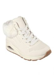 Buty SKECHERS UNO-FALL AIR Biały. Brązowe buty trekkingowe Skechers, z materiału, bez zapięcia. Za 249.99 zł.