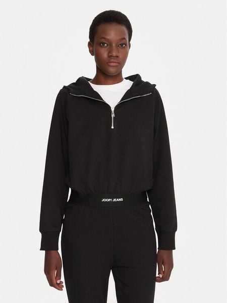 JOOP! Jeans Bluza Tulsi 30048512 Czarny Regular Fit. Czarne bluzy Joop! Jeans, l, bez wzorów, z bawełny, bez ramiączek, bez kaptura. Za 559.99 zł.