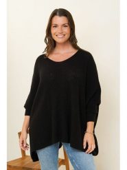 Curvy Lady Sweter w kolorze czarnym rozmiar: 48/50. Czarne swetry Curvy Lady, bez wzorów, klasyczne, bez ramiączek. Za 132.98 zł.