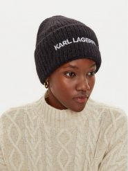 KARL LAGERFELD Czapka 246W3411 Czarny. Czarne czapki zimowe KARL LAGERFELD, bez wzorów, z materiału. Za 399.99 zł.