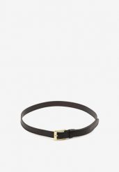 Czarny Pasek Ozdobiony Metalową Klamrą Nairavina. Czarne paski Renee, bez wzorów, z jeansu, eleganckie. Za 14.99 zł.
