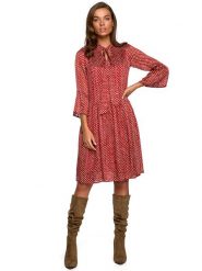 Stylove Sukienka w kolorze czerwonym ze wzorem rozmiar: XL. Czerwone sukienki Stylove, xl, bez wzorów, bez kołnierzyka, bez ramiączek, mini. Za 282.45 zł.