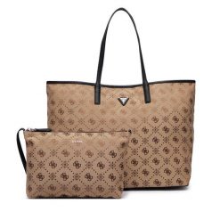 Torebka Guess. Brązowe shopper bag Guess, z aplikacjami, bez dodatków. Za 714.99 zł.