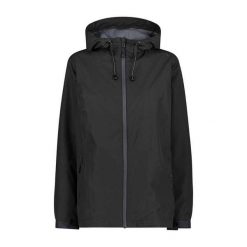 Kurtka przeciwdeszczowa z kapturem damska Ripstop CMP. Czarne kurtki przeciwdeszczowe CMP, bez wzorów, z kapturem, trekkingowe. Za 305.70 zł.