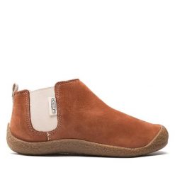 Sztyblety Keen. Brązowe botki Keen, bez wzorów, bez obcasa, na płaskiej podeszwie, bez zapięcia. Za 289.99 zł.