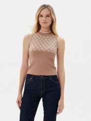 Guess Sweter W3YR26 Z37K0 Brązowy Regular Fit. Brązowe swetry Guess, m, z aplikacjami, z syntetyku, bez ramiączek. Za 349.99 zł.