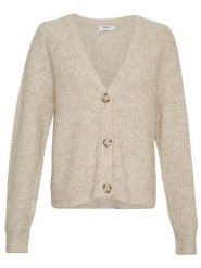 MOSS COPENHAGEN Kardigan "Kolina" w kolorze beżowym rozmiar: M/L. Brązowe swetry Moss Copenhagen, l, bez wzorów, z poliamidu, bez ramiączek. Za 198.56 zł.