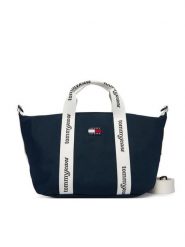 Tommy Jeans Torebka Ess Daily Mini Tote AW0AW18460 Granatowy. Niebieskie torebki klasyczne Tommy Jeans, bez wzorów, z jeansu, bez dodatków. Za 289.99 zł.