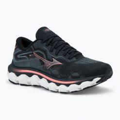 Buty do biegania damskie Mizuno Wave Horizon 7. Czarne buty do biegania Mizuno, bez wzorów, bez zapięcia, do biegania, mizuno wave. Za 789.99 zł.