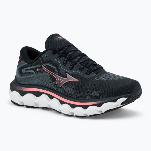 Buty do biegania damskie Mizuno Wave Horizon 7. Czarne buty do biegania Mizuno, bez wzorów, bez zapięcia, do biegania, mizuno wave. Za 789.99 zł.