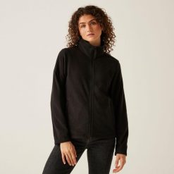 Polar roboczy damski Micro Full Zip. Czarne bluzy z polaru Regatta, bez wzorów, z polaru, trekkingowe. W wyprzedaży za 119.99 zł.