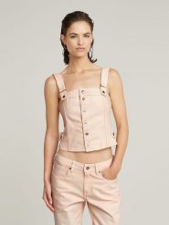 G-Star Top w kolorze pomarańczowym rozmiar: S. Pomarańczowe topy G-Star, s, bez wzorów, z bawełny, retro, bez kołnierzyka, bez ramiączek. Za 219.95 zł.