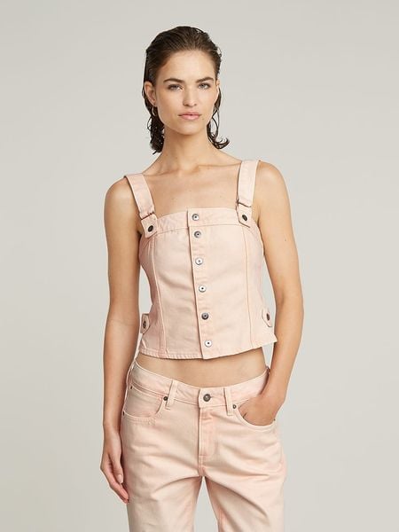 G-Star Top w kolorze pomarańczowym rozmiar: XS. Pomarańczowe topy G-Star, xs, bez wzorów, z bawełny, retro, bez kołnierzyka, bez ramiączek. Za 274.95 zł.