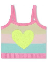 Billieblush Top dzianinowy ze wzorem rozmiar: 116. Topy Billieblush, z aplikacjami, z dzianiny, bez kołnierzyka, bez ramiączek. Za 65.85 zł.