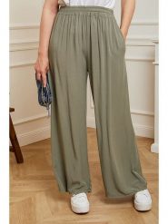 Curvy Lady Kuloty w kolorze khaki rozmiar: 36/38. Brązowe spodnie materiałowe Curvy Lady, bez wzorów, z materiału, klasyczne, z standardowym stanem. Za 143.99 zł.