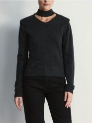 Sweter z golfem - ciemnoszary. Szare swetry Reserved, l, bez wzorów, z dzianiny, bez ramiączek. Za 139.99 zł.
