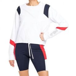 Bluza sportowa damska Fila Pita Cropped Crew W. Białe bluzy bez kaptura Fila, s, bez wzorów, bez kaptura. Za 112.29 zł.