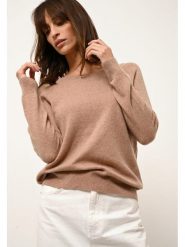 Just Cashmere Kaszmirowy sweter "Abigail" w kolorze beżowym rozmiar: L. Brązowe swetry Just Cashmere, l, bez wzorów, z kaszmiru, bez ramiączek. Za 420.95 zł.