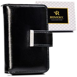 Portfel damski Rovicky RPX-31-ML czarny. Czarne portfele ROVICKY, bez wzorów, ze skóry ekologicznej. Za 64.00 zł.