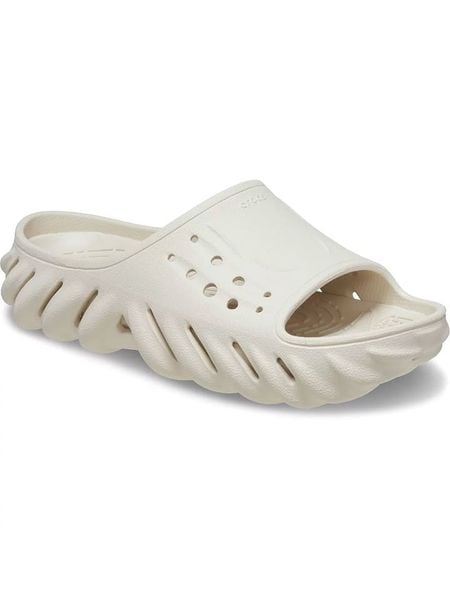 Crocs Klapki "Echo" w kolorze kremowym rozmiar: 41/42. Brązowe klapki Crocs, bez wzorów, klasyczne, z otwartym noskiem, bez obcasa, bez zapięcia. Za 88.02 zł.