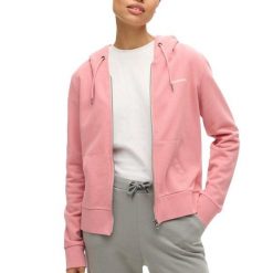 Bluza z kapturem i zamkiem gładka. Czerwone bluzy Superdry, bez wzorów, eleganckie, bez ramiączek, z kapturem. Za 349.55 zł.