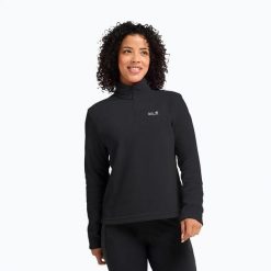 Bluza polarowa damska Jack Wolfskin Taunus 100 Half Zip. Czarne bluzy bez kaptura Jack Wolfskin, xs, bez wzorów, z materiału, bez kaptura, trekkingowe. Za 178.99 zł.