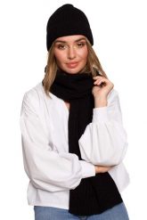 Długi Ciepły Szal - Czarny. Czarne szaliki i kominy MOE, bez wzorów, z materiału. Za 124.90 zł.