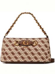 Guess Torebka w kolorze kremowo-brązowym - 27 x 13 x 9 cm rozmiar: onesize. Brązowe torebki klasyczne Guess, z aplikacjami, z materiału, przez ramię, bez dodatków. Za 282.42 zł.