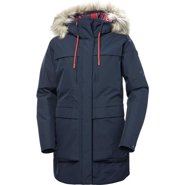 Parka dla kobiet Helly Hansen Coastal. Czarne płaszcze Helly Hansen, na zimę, s, z aplikacjami, z futra, sportowe, bez kaptura. Za 895.65 zł.